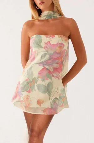 SheIn Floral Tube Top Dress thumbnail 1