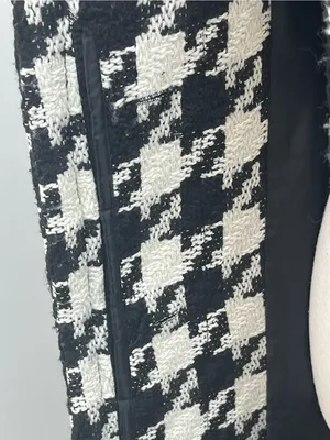 Yoki Collection Women’s Black White Houndstooth Trench Coat Jacket Size Small thumbnail 4