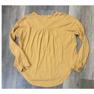 We The Free Womens Large Mustard Embroidered Henley Boho Long Sleeve Top thumbnail 2