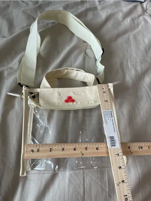 Cream Clear Stadium Crossbody Bag with Top Handle State Farm logo NWOT thumbnail 4