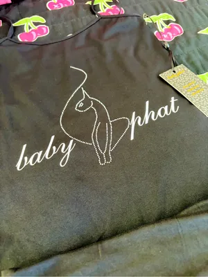 NWT Baby Phat Black Rhinestone Logo Cami & Shorts Set thumbnail 5