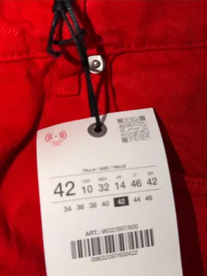NWT ZARA ZW COLLECTION MID-RISE STRAIGHT LEG JEANS Red US -10 thumbnail 9