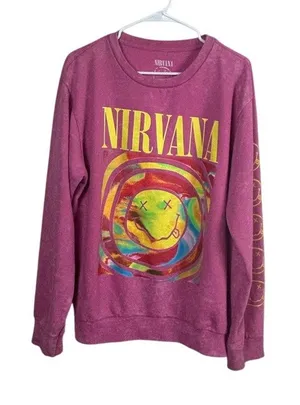 Nirvana Band Pink Sweatshirt size L thumbnail 1