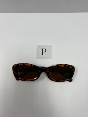 Retro rectangular leopard sunglasses / small 90s sunglasses Brown thumbnail 5
