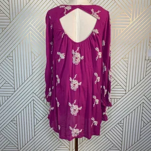 Free People Embroidered‎ Austin Mini Dress Purple thumbnail 8