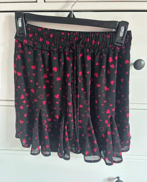 black skirt with red hearts Size XS thumbnail 1
