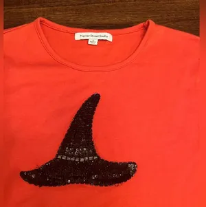 Halloween witches sequin shirt size small 3/4 sleeve thumbnail 2