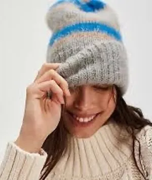 Free people‎ the groove striped beanie one size new winter trendy soft cozy thumbnail 1