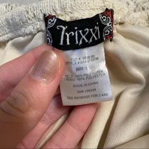 Trixxi‎ white lace strapless dress high low style boho beach ivory small thumbnail 3