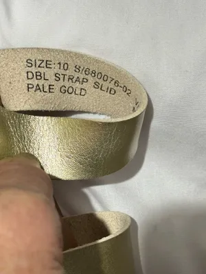 Gap Women's Pale Gold Double Strap Slides Size 10 thumbnail 4
