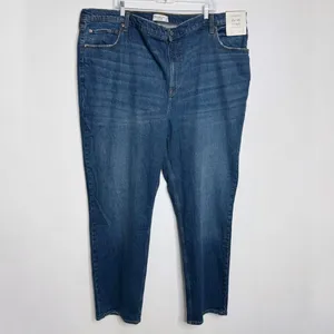 Abercrombie & Fitch The 90's Straight Ultra High Rise Blue Wash 24‎ Long Casual thumbnail 2