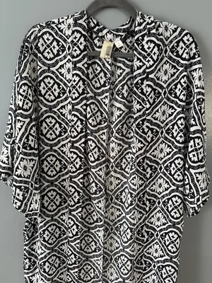 Francesca Anthropologie Women’s Small Geometric Open Front Duster Cardigan thumbnail 4