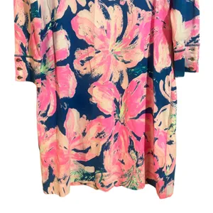 Lilly Pulitzer Sophie Dress Womens M Pink Blue Floral Excellent UPF 50+ Shift thumbnail 6