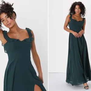 LULUS Prom Wedding Bridesmaid Romantic Flowy Chiffon Maxi Dress thumbnail 3