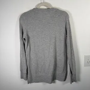 Alo Yoga Glipse Crewneck Sweatshirt Grey Athleisure Side Slit Oversized Women Sm thumbnail 8