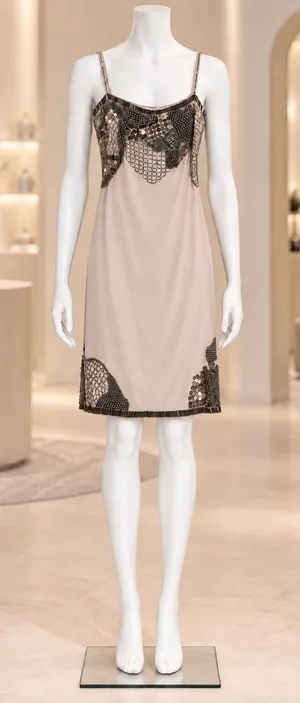 Ruth Tarvydas Beaded Sequin Mini Dress Blush Pink Cocktail Party Womens Sz 6 thumbnail 1