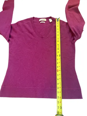 Valerie Stevens Cashmere V Neck Sweater Magenta Pink Womens Size Medium thumbnail 5