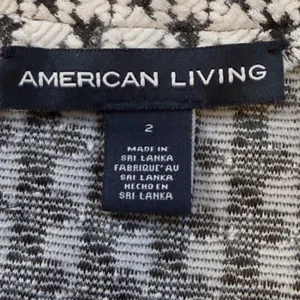 American Living Houndstooth Mock Neck Short Sleeve Sheath Dress Black White thumbnail 7
