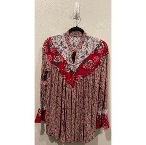 Free People Wildflower Bohemian Fields Long Sleeve Multicolor Tunic thumbnail 4