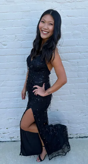 Showpo V Neck Black Sequin Dress thumbnail 1