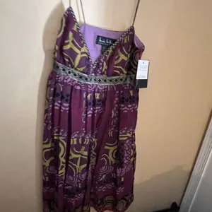 NWT nicole miller silk purple dress‎ 4 thumbnail 4