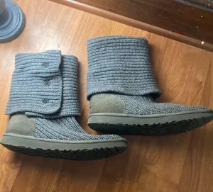UGG Gray Knit Boots thumbnail 1