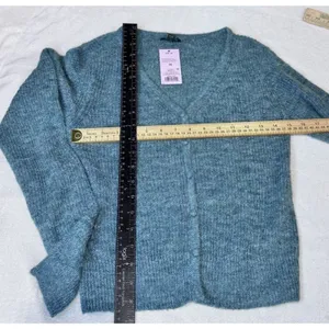 Women's V-Neck Cardigan - Wild Fable Green Size XS Button Up Light Weight NEW thumbnail 5