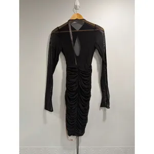 House of CB Rose Mesh Cutout LBD SemiSheer Party Ruched Cutout Mini Dress NWT XS thumbnail 7