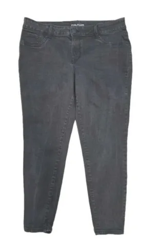 Maurices Womens Skinny Jeans Size Xlarge Black Denim Fitted Stretchy Slimming thumbnail 1