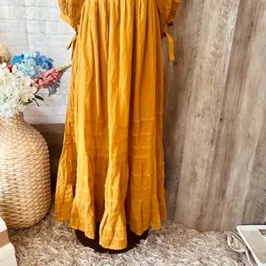 Free People Ochre Let’s Be Friends Dress thumbnail 6