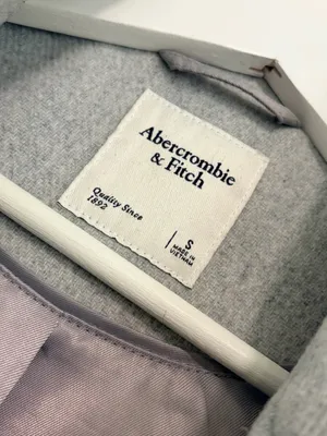 Abercrombie & Fitch Gray Double Breasted Coat S Old Money Quiet Luxury Preppy thumbnail 7