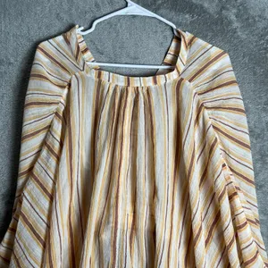 Anthropologie Tie Front Striped Blouse‎ Boho Resort Relaxed Statement Top XL New thumbnail 3