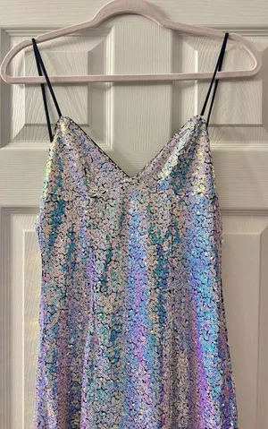 Sequin Iridescent Dress Blue Size XS thumbnail 2