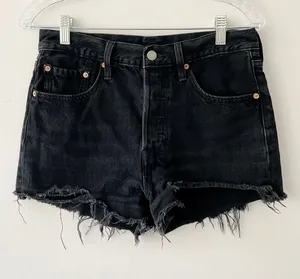 Levi's 501 Jean Shorts Black 27W thumbnail 1