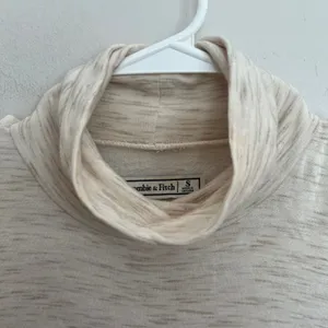Abercrombie & Fitch Womens Oatmeal Heather Turtleneck Long Sleeve Mini Dress‎ S thumbnail 3