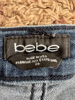 Bebe Dark Blue Rolled Cuff Denim Shorts size 26 thumbnail 8