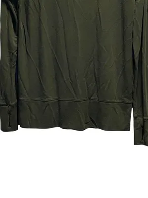 Athleta Chakra Backless Sweatshirt Olive Green Size M Yoga Gym Workout Lounge thumbnail 8