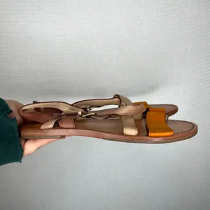 Cole Haan Minetta Leather Ankle Strap Sandals Orange Tan Buckle Women Size 7‎ thumbnail 3