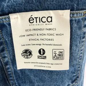 Etica Womens Cassel Ultra High Barrel Jeans Button Fly Rigid Bluestone Wash 27 thumbnail 4