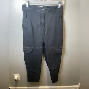 Wilfred Free Aritzia Women's Cargo Black Denim‎ Straight Leg Pants Size 6 thumbnail 2