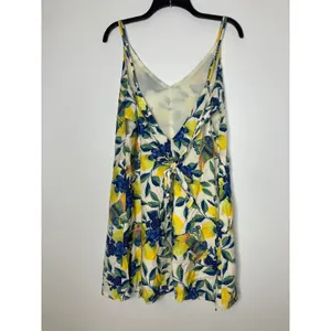Davi & Dani sundress lemon and tropical bird design‎ back tie womens size medium thumbnail 3