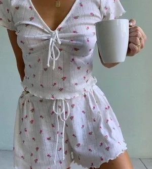 NWT For Love and Lemons Blossom Pointelle Top in White thumbnail 1