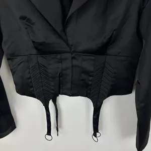 NEW Naked Wardrobe Blazer Jacket Satin Black Cropped Corset Small thumbnail 7