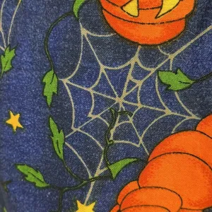 Halloween Pumpkin, Spider Web Fashion Blue, Orange, Green, Yellow Button Up Vest thumbnail 8