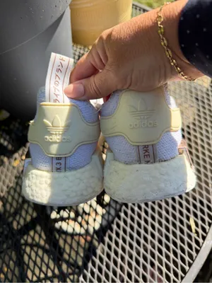 adidas Women’s Rare White Knit Sneakers with Metallic Bronze Accent thumbnail 3