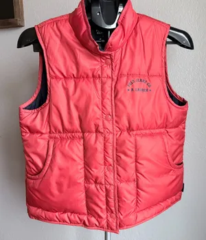 Vintage Polo Ralph Lauren Orange Quilted Puffer Ski Vest Winter Size M thumbnail 1