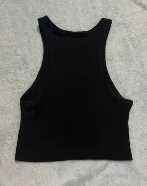ZARA Black Tank Top Ribbed Crop thumbnail 2