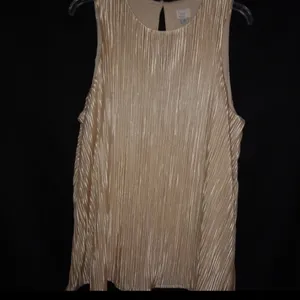 A New Day L Workwear or Formal Champagne Krinkle Satin Top thumbnail 2