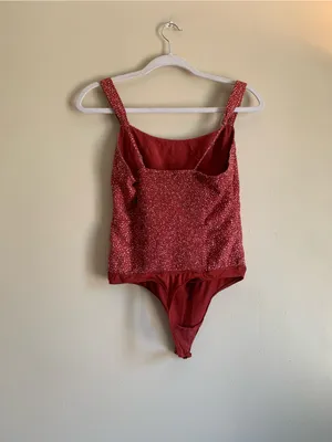 Abercrombie & Fitch Red Polka Dot Top Bodysuit Women Size Small Tank Top Outfit thumbnail 2