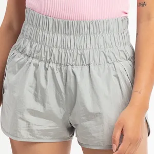 Free People FP Movement Womens Silver The Way Home High Rise Sporty Run Shorts L thumbnail 1
